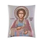 Εικόνα Ασημένια Άγιος Παντελεήμων Χρωματιστή