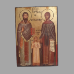 Εικόνα Χειροποίητη "Άγιος Ραφαήλ-Ειρήνη-Νικόλαος"