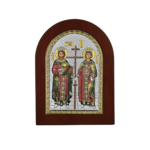 Εικόνα Ασημένια Άγιος Κωνσταντίνος και Αγία Ελένη Έγχρωμη