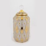 Βάζο Κεραμικό Γκρι-Χρυσό Μεσαίο