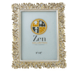 Κορνίζα Polyresin Χρυσή-Λευκή με Κλαδάκια