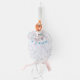 Χειροποίητη Λαμπάδα με Μπαλαρίνα και Πον-Πον