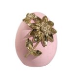 Αβγό Πολυεστερικό Ροζ με Χρυσό Λουλούδι