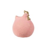 Κεραμική Κότα Ροζ με Χρυσό