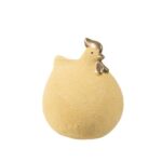 Κεραμική Κότα Κίτρινη με Χρυσό