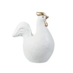 Κεραμικός Κόκορας Λευκός με Χρυσό