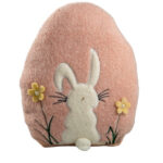 Υφασμάτινο Ροζ Αυγό με Λουλούδια