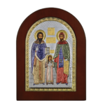 Εικόνα Ασημένια Άγιοι Ραφαήλ-Ειρήνη-Νικόλαος Έγχρωμη